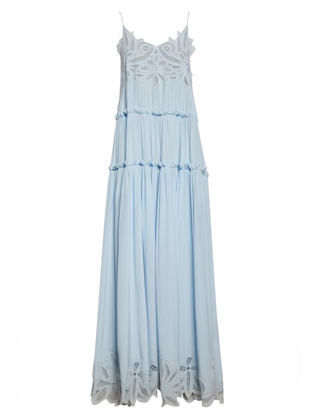 ULLA JOHNSON Filippa Lace Silk Gown 0 - Picture 3 of 11